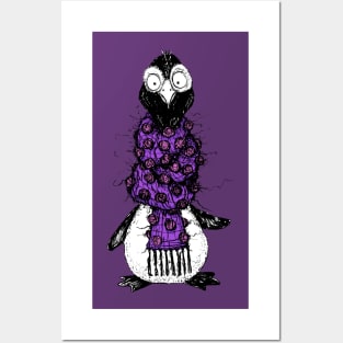 Adorable Penguin with a Very Fuzzy Itchy Scarf Posters and Art